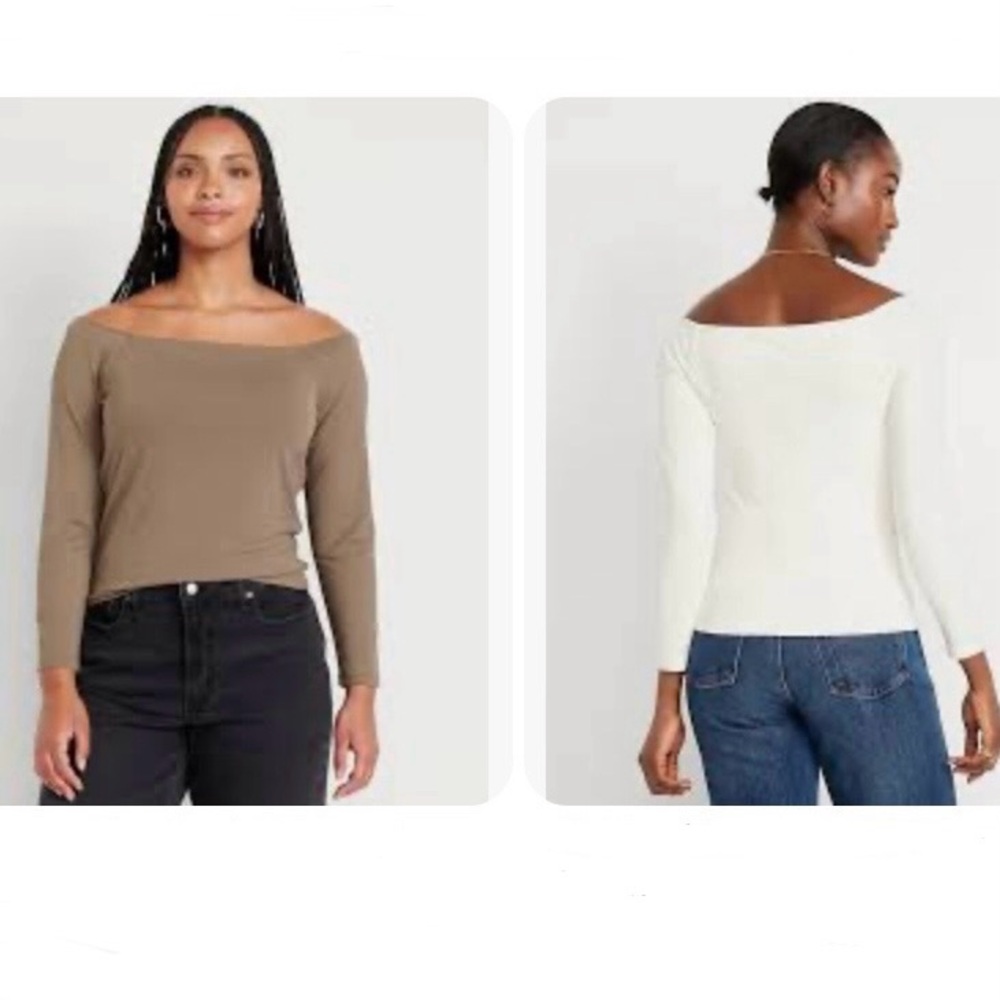 NWT Old Navy Tops Set of 2 Beige White M NWT